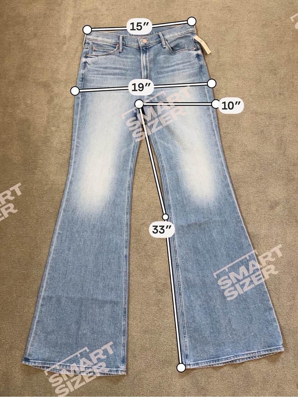 Mother Denim - The Doozy - High Rise Wide Leg Flare - Long Inseam - Size 30 NWT - Picture 6 of 13